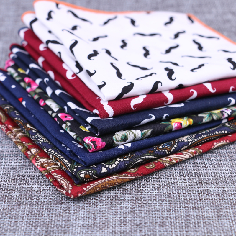 Handkerchief Cotton Men - Mode Katoen Pocket Vierkante Bloem Baard