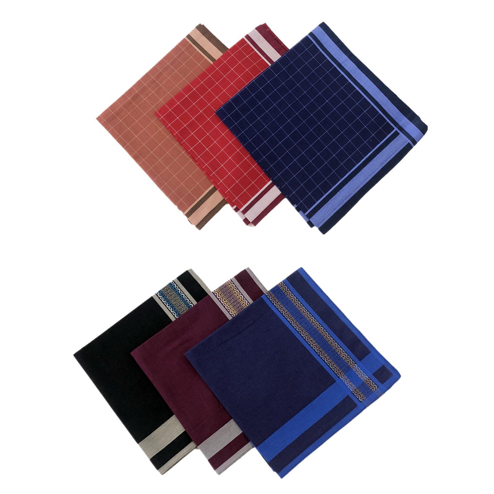 Handkerchief Cotton Men - 6 stuks donker geruite zakdoeken, zachte