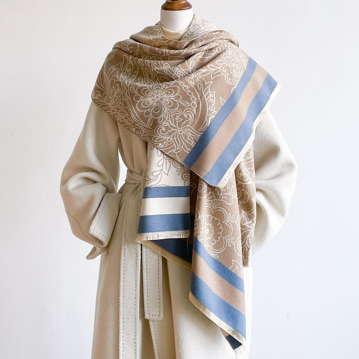 Pashmina Wrap Large - Warme imitatie kasjmier sjaal voor dames,