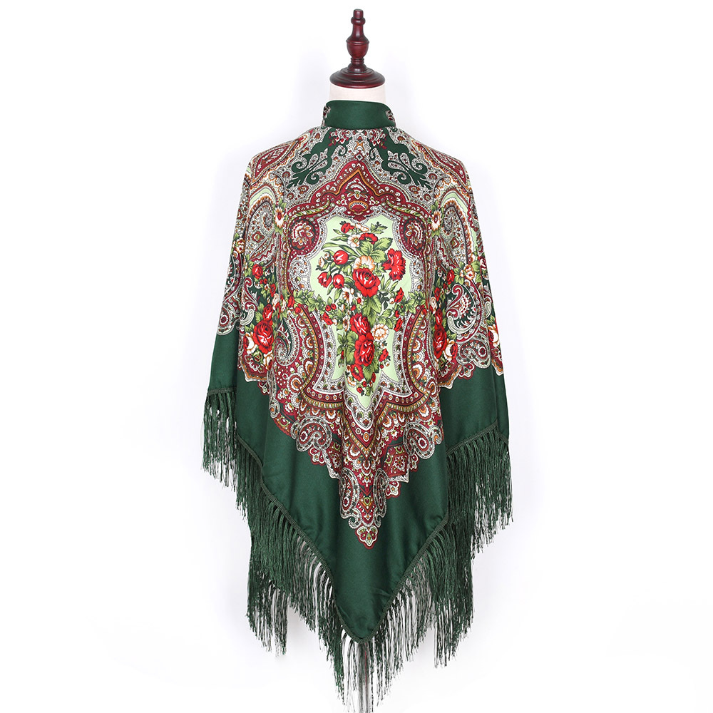 Bandana Cotton - 160*160Cm Russische Sjaal Vrouwen Luxe Bloemenprint