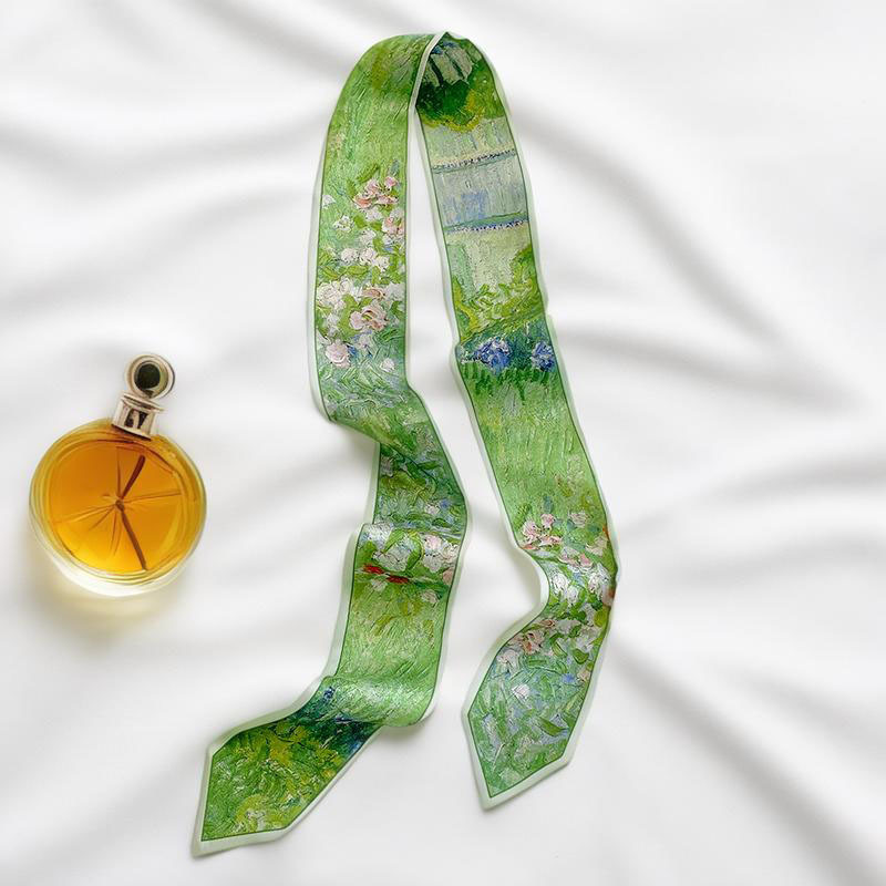Silk Neck Scarf - Prints Lange Haarband Dunne Neckerchief Dames